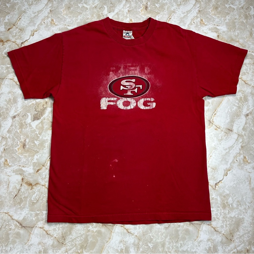 San Francisco 49ers Men’s Shirt Large Y2K Vintage Red Full Throttle Energy Promo